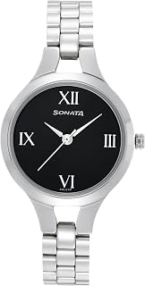 Sonata Workwear Black Dial Women Analog Watch with Stainless Steel Strap-NS8151SM07 Price In India