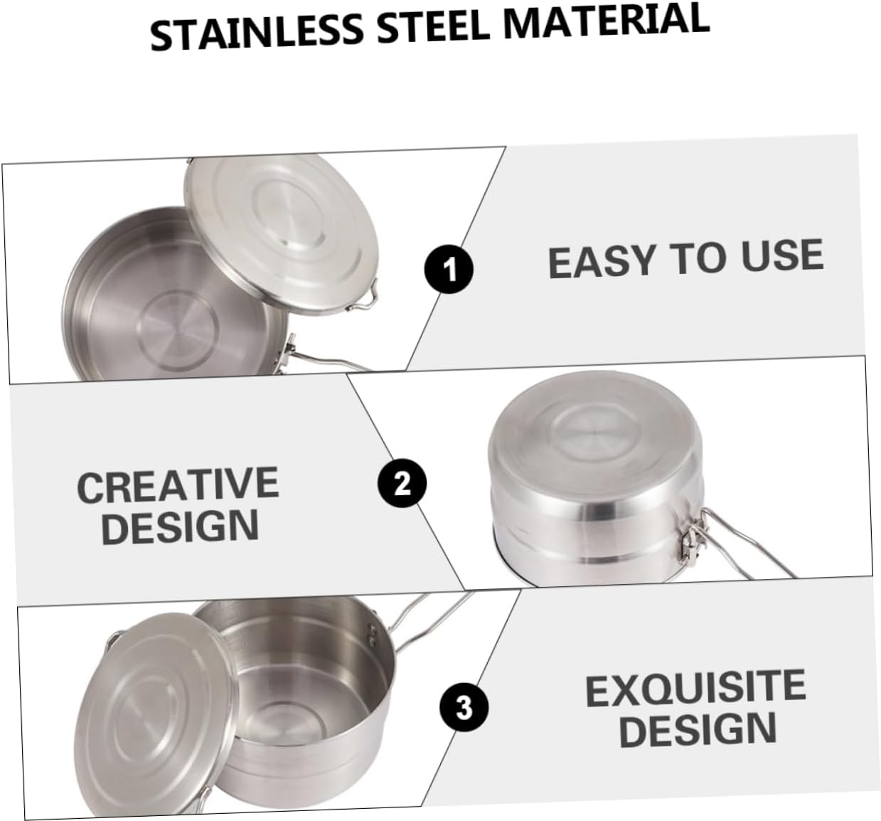 bento pot Stainless Steel Folding Bowl Hiking Cookware Kit Stainless Steel Cup Hiking Cooking Kit Folding Utensils Camping Hiking Pot camping pot travel Backpack spoon