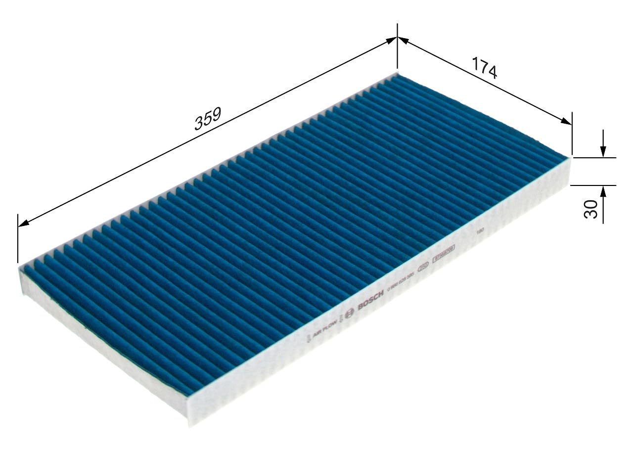 Bosch A8585 FILTER+pro Innenraumfilter - hocheffizienter Ersatzfilter - filtert effektiv Pollen, Feinstaub, Schimmel, Bakterien und Viren - für bessere Luftqualität im Fahrzeuginnenraum