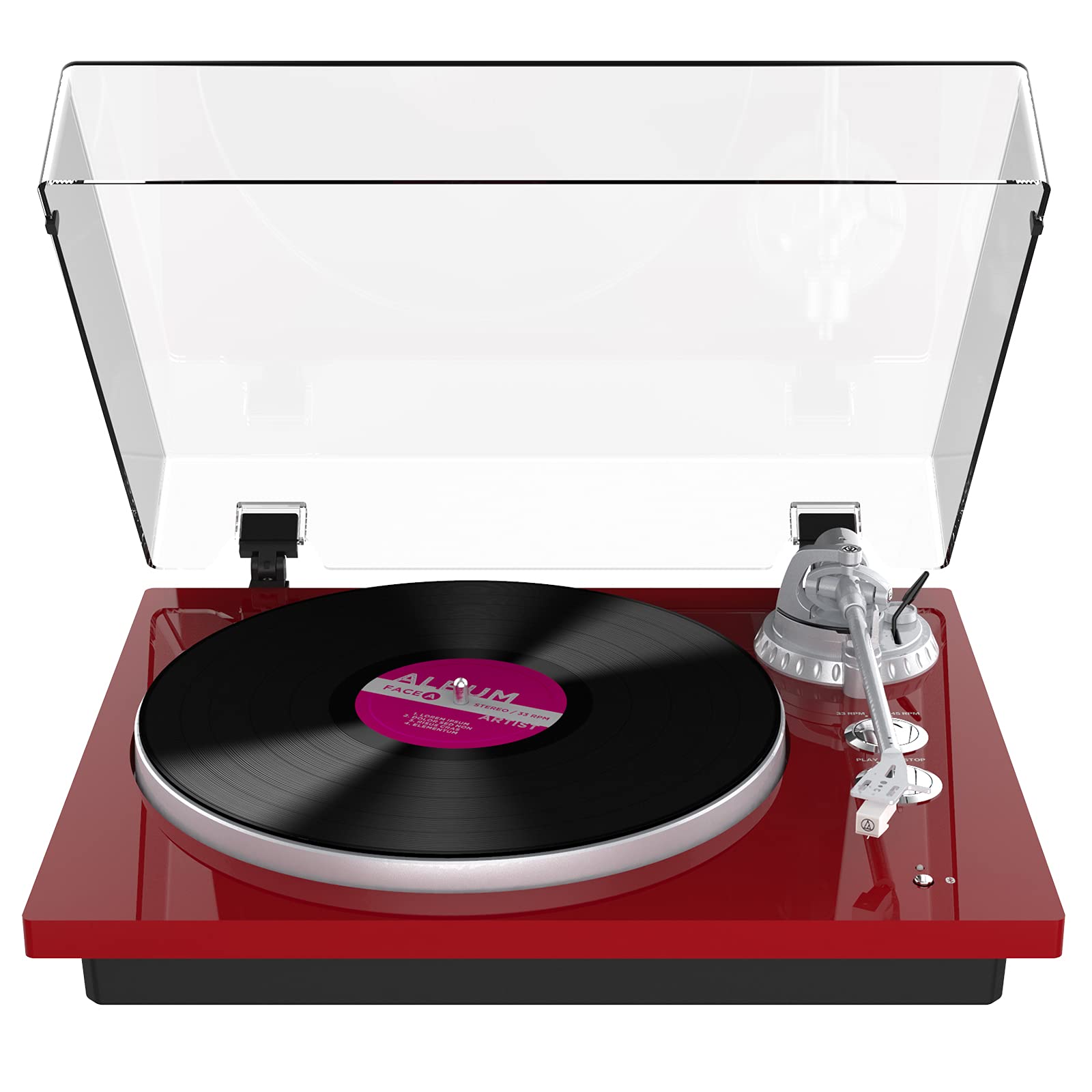 High Fidelity Belt Drive Bluetooth Turntable, Vinyl Record Player with