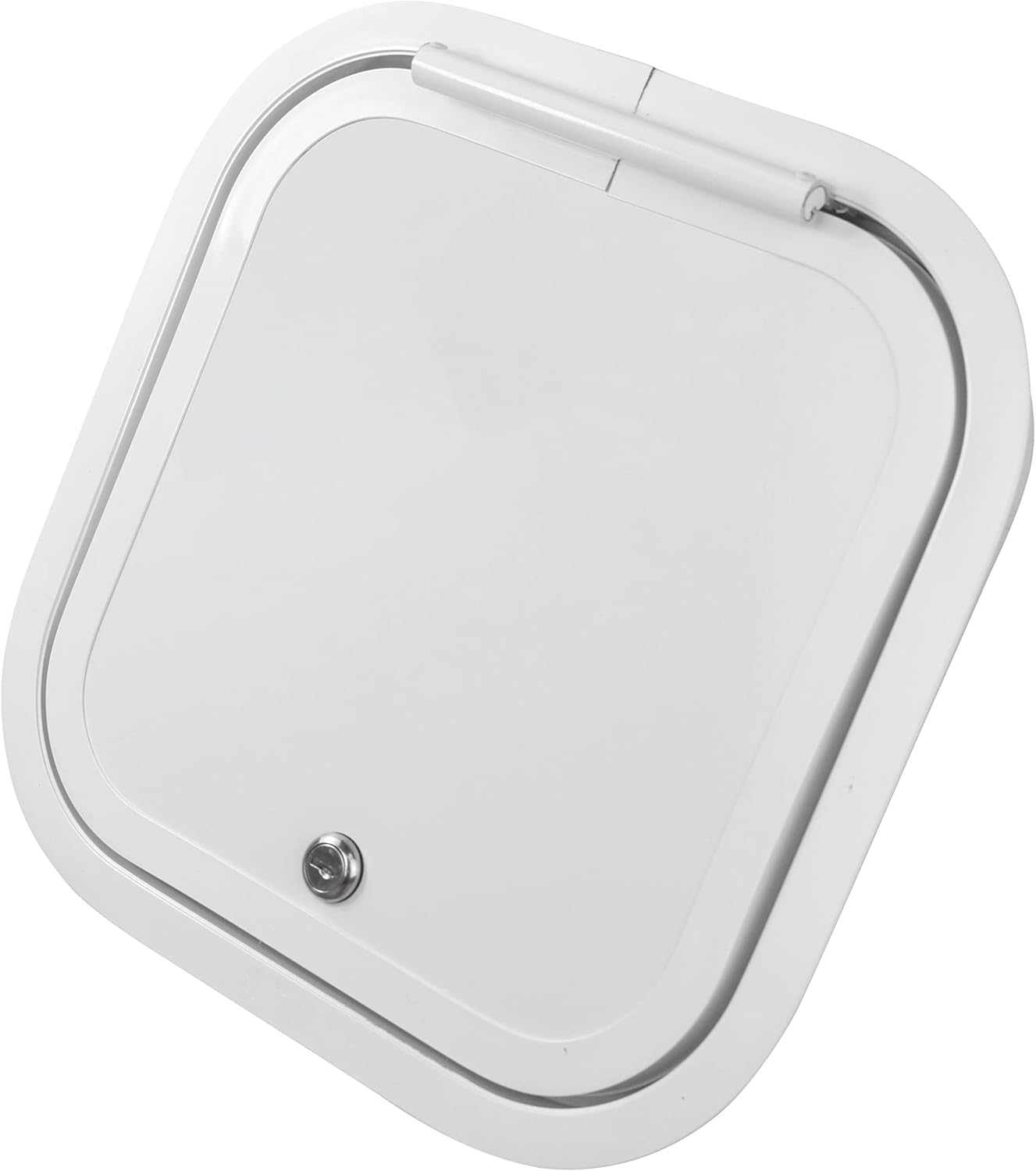 RV Baggage Door 12" Wide X 12" High with Rounded Corners and Thumblocks for RV's- Compartment Access Storage Doors with Top Hinge- Camper Trailer Motor Home