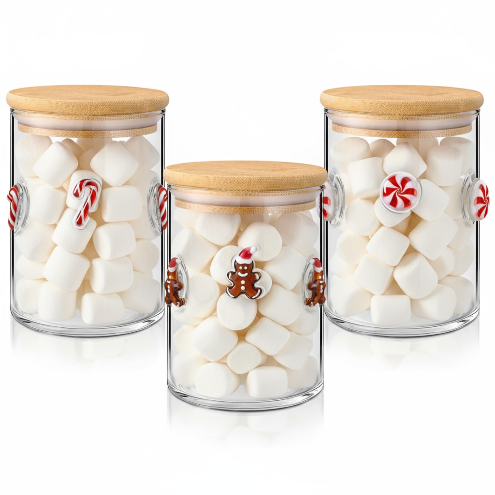 シュガー&クリーマー 【３個セット】フェントン キャンディーポット Jars Storage Glass Icon Christmas Pcs 3 Reallnaive Amazon.com: アンティーク雑貨