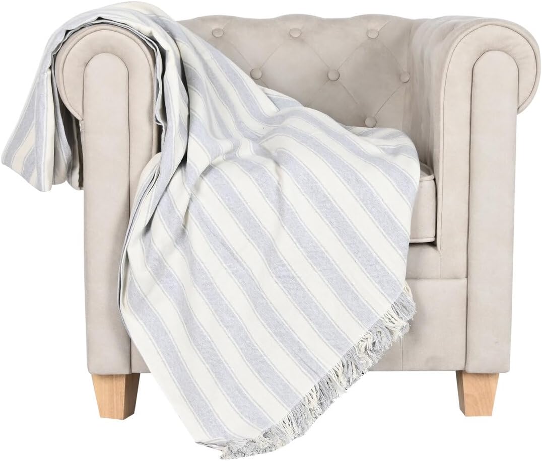 Plaid Algodon Reciclado 230 x 260 250 GSM Rayas