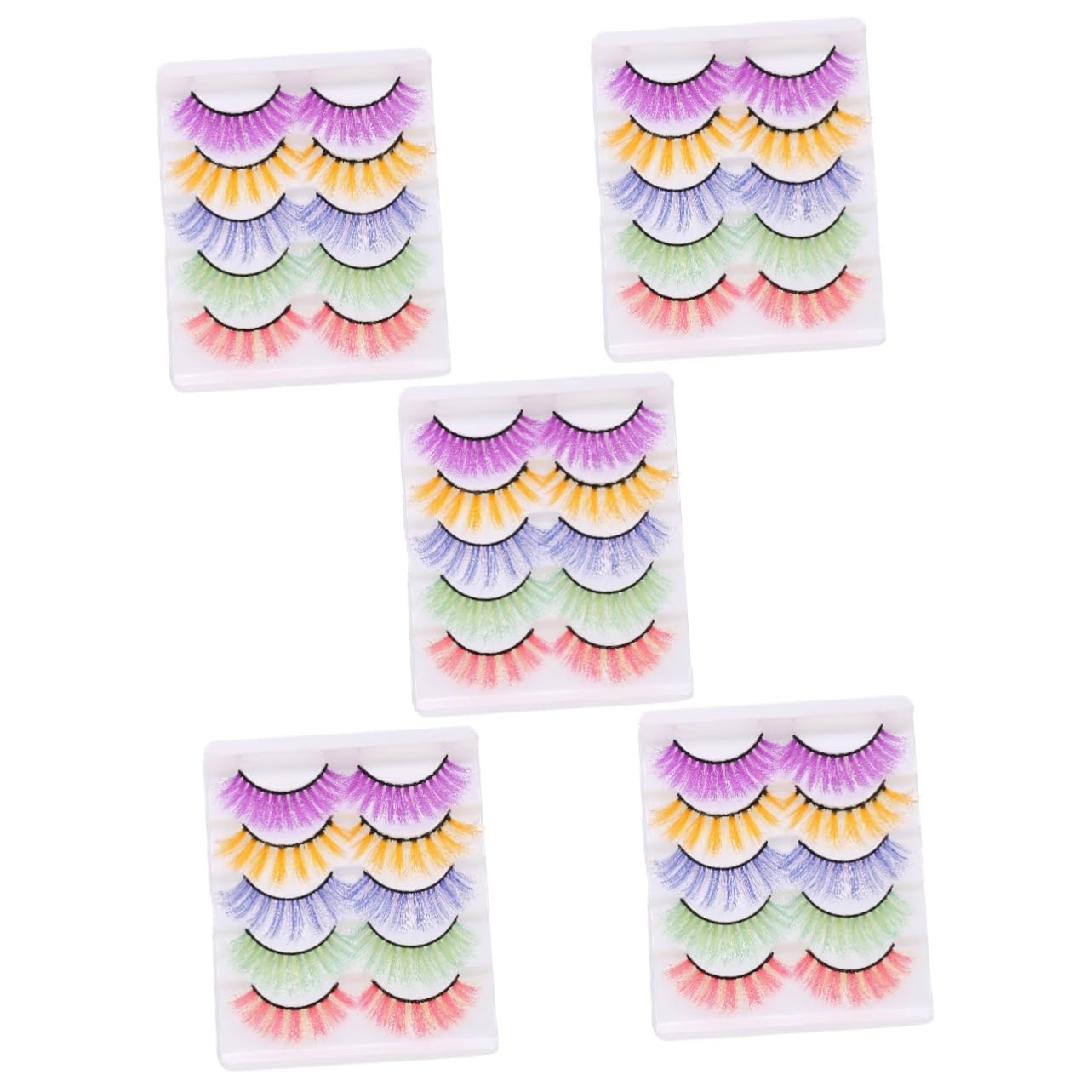 DOITOOL 25paare Fünf Bunter Faux Wimpern Weiche Natürliche Fake Lashes Für Elegantes Makeup Für Frauen Die Einen Glamourösen Look Suchen