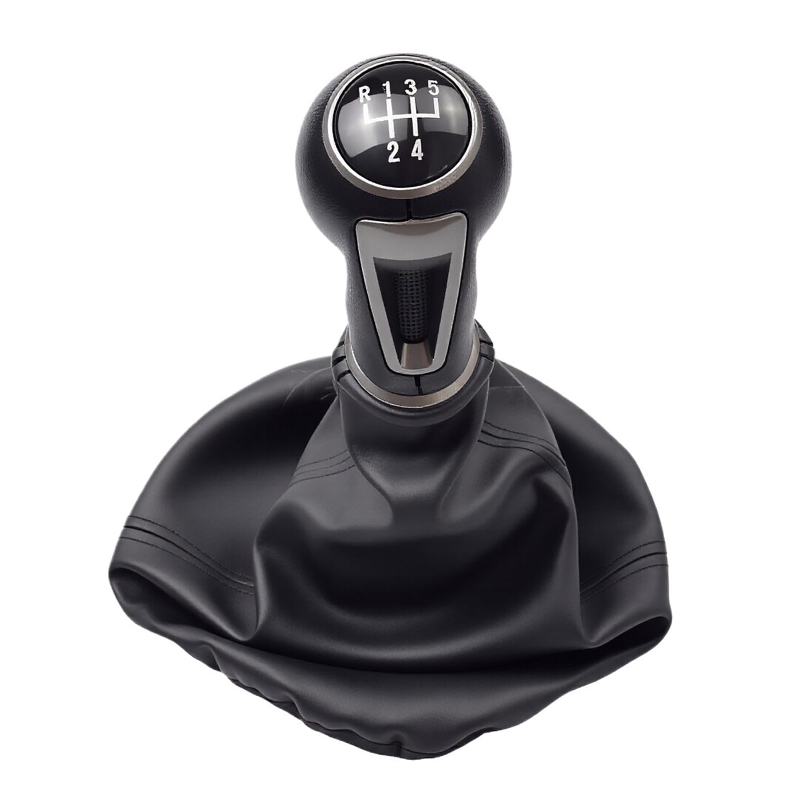 Qmtvfsrh R5-Speed Car Gear Shift Knob For Seat For Ibiza Iv Manual 5 6 Speed Car Gear Stick Shift Knob Lever Handball With Black Gaiter Boot Cover Abs(R5-Speed)