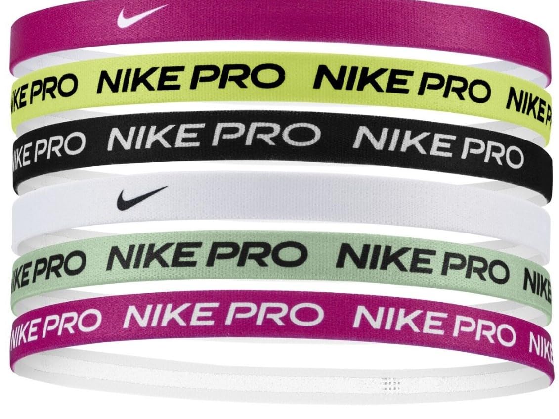 Nike Printed Headbands/Silicone strip grips hair and keeps band in place - 6 Pack - Unisex (6PK-PRINTED-7)