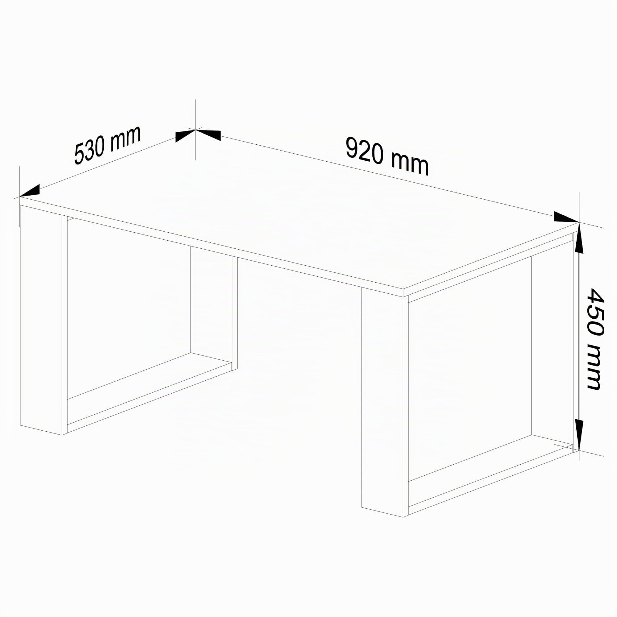AKORD Mesa de Centro NOX Roble Sonoma 92 cm con Estructura de Patas Negras A92xL45xF53 cm