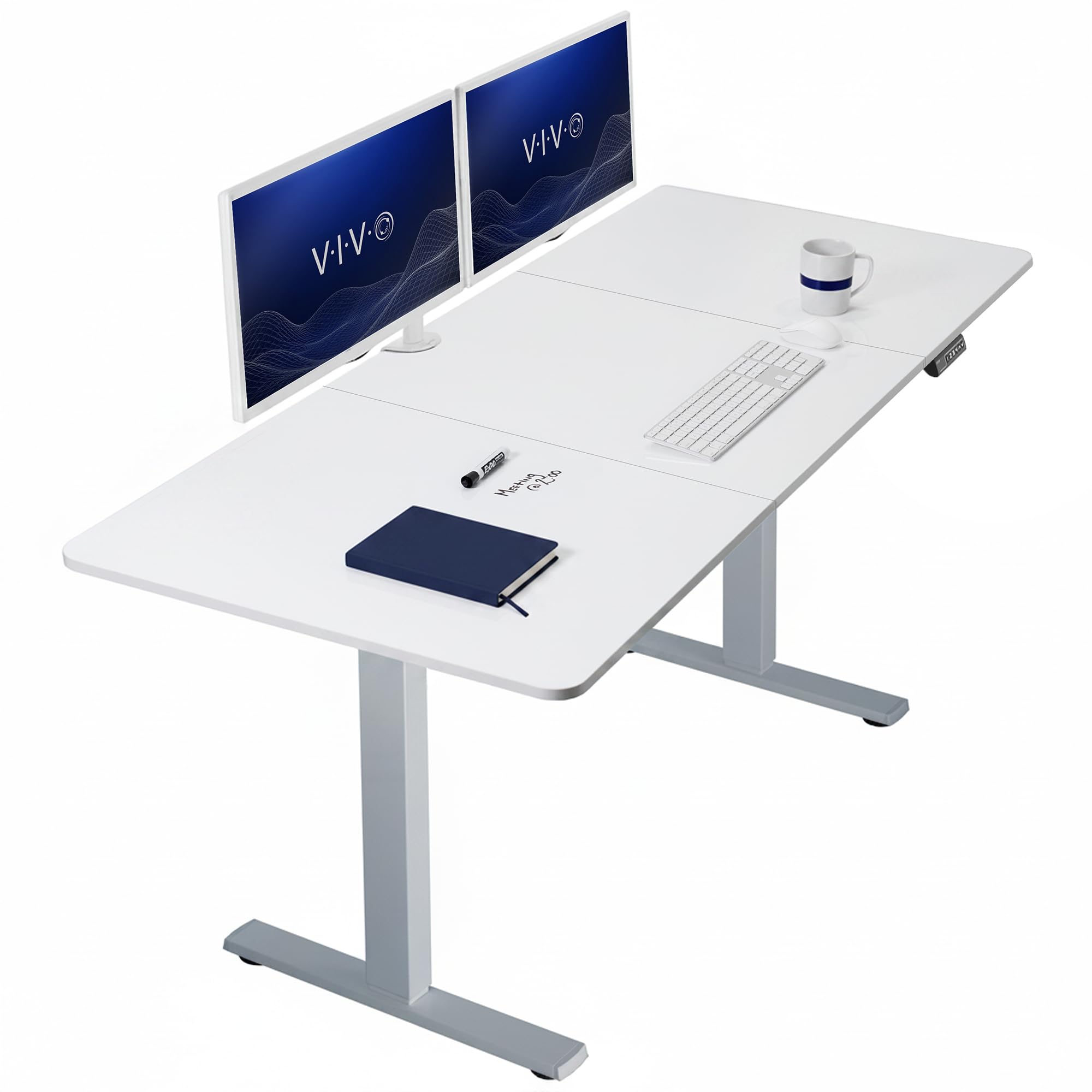 VIVO White Dry Erase 71 x 30 in Standing Desk, DESK-KIT-1G7WE