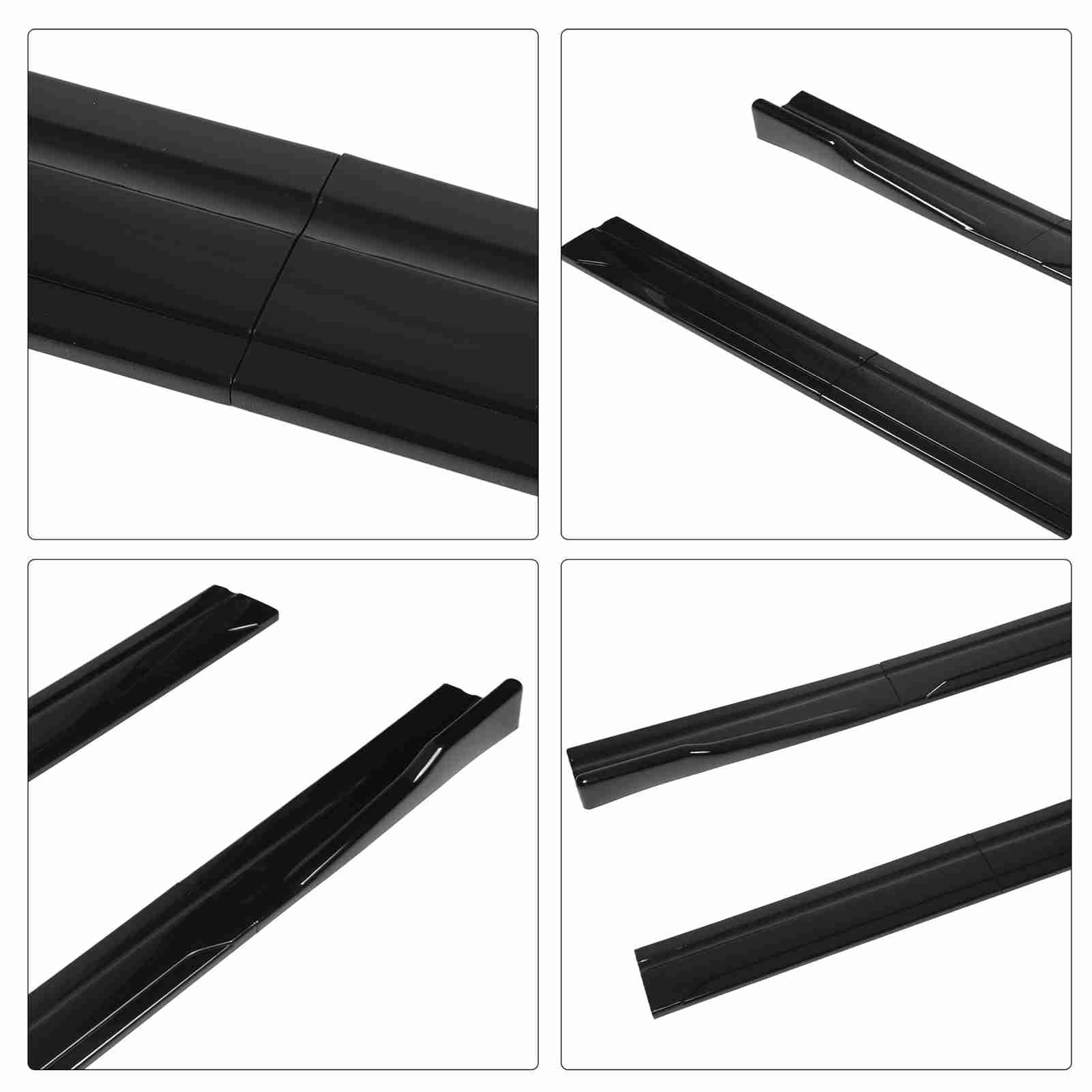 Ausla Progi Boczne Samochodu ABS Uniwersalne Przedłużenie Progów Bocznych 200 X 11 Cm Zmniejsz Opór Popraw stabilność Chroń Spód Pojazdów Ogólnych Codzienna Jazda i Deszczowe Drogi (Jasna czerń)