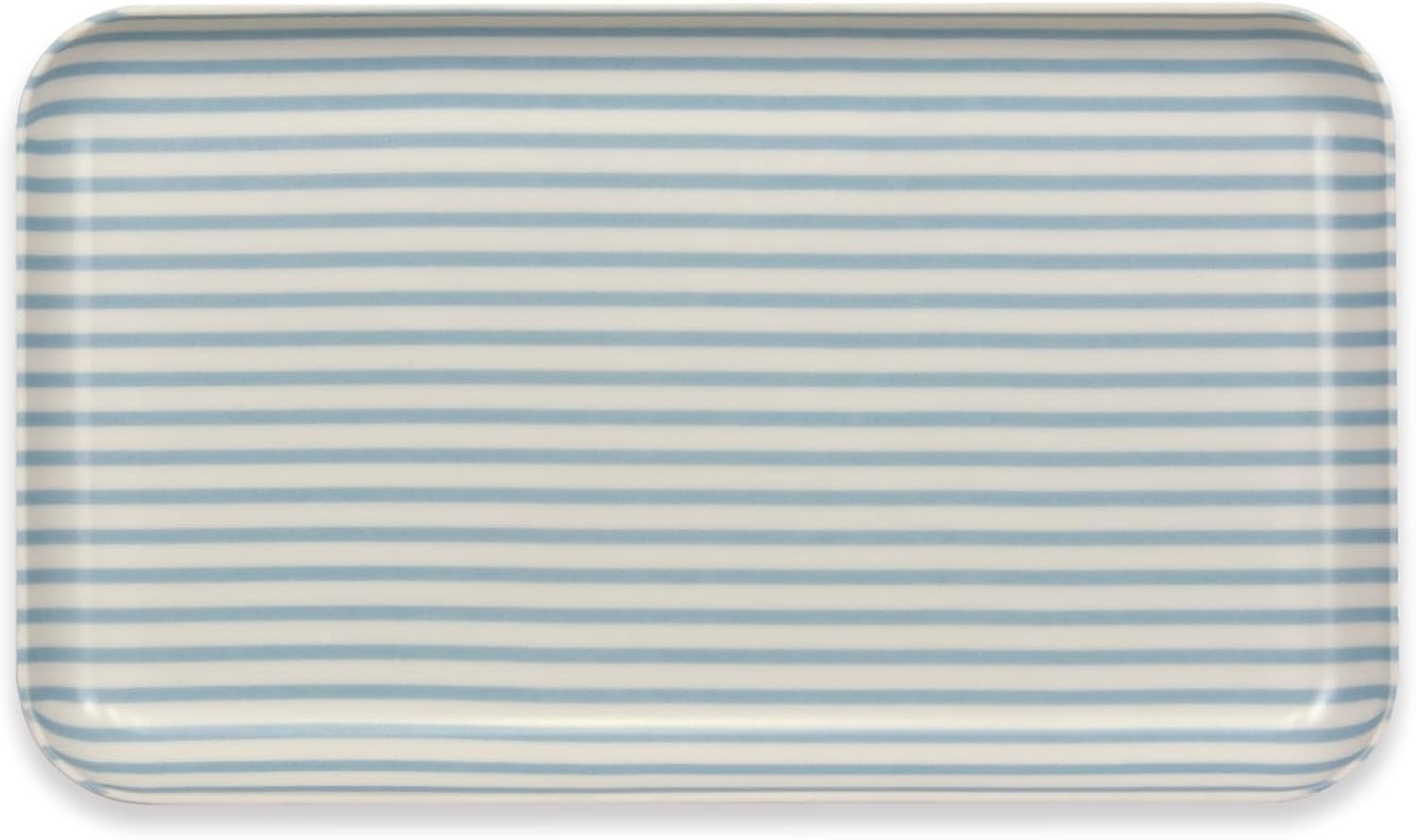 TATSU-CRAFT NR Non Slip Serving Tray Stripe, Blue, Microwave Safe, Rectangular Plastic Tray, 8.5 x 4.9 Inches, Ideal for Cafeterias, Restaurants, Coffee Shops, Home, Fast Food, Snacks, Beverages, More