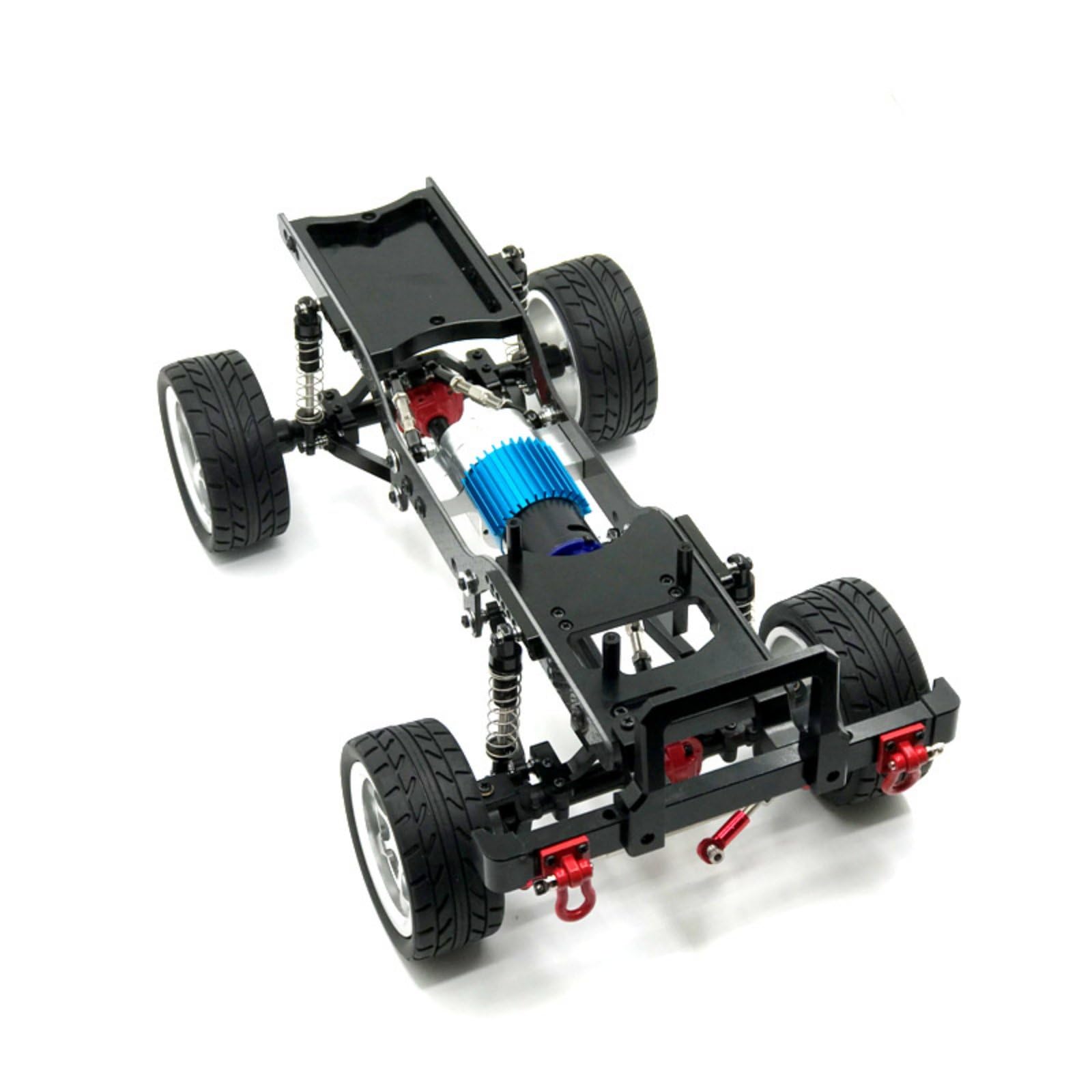 predolo Chasis de Metal para Coche RC 1/12 Fácil Instalación Estructura de Coche Todoterreno RC Preensamblado para Modelistas, Negro