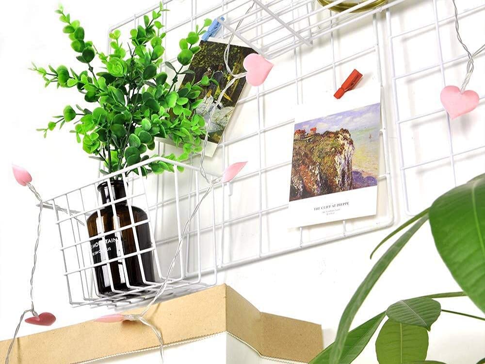 Pikify DIY Clip Holder Steel Grid Rectangular Wall Organizer and Photo Display Frame, Made in India, White, 45 X 65 CM 3