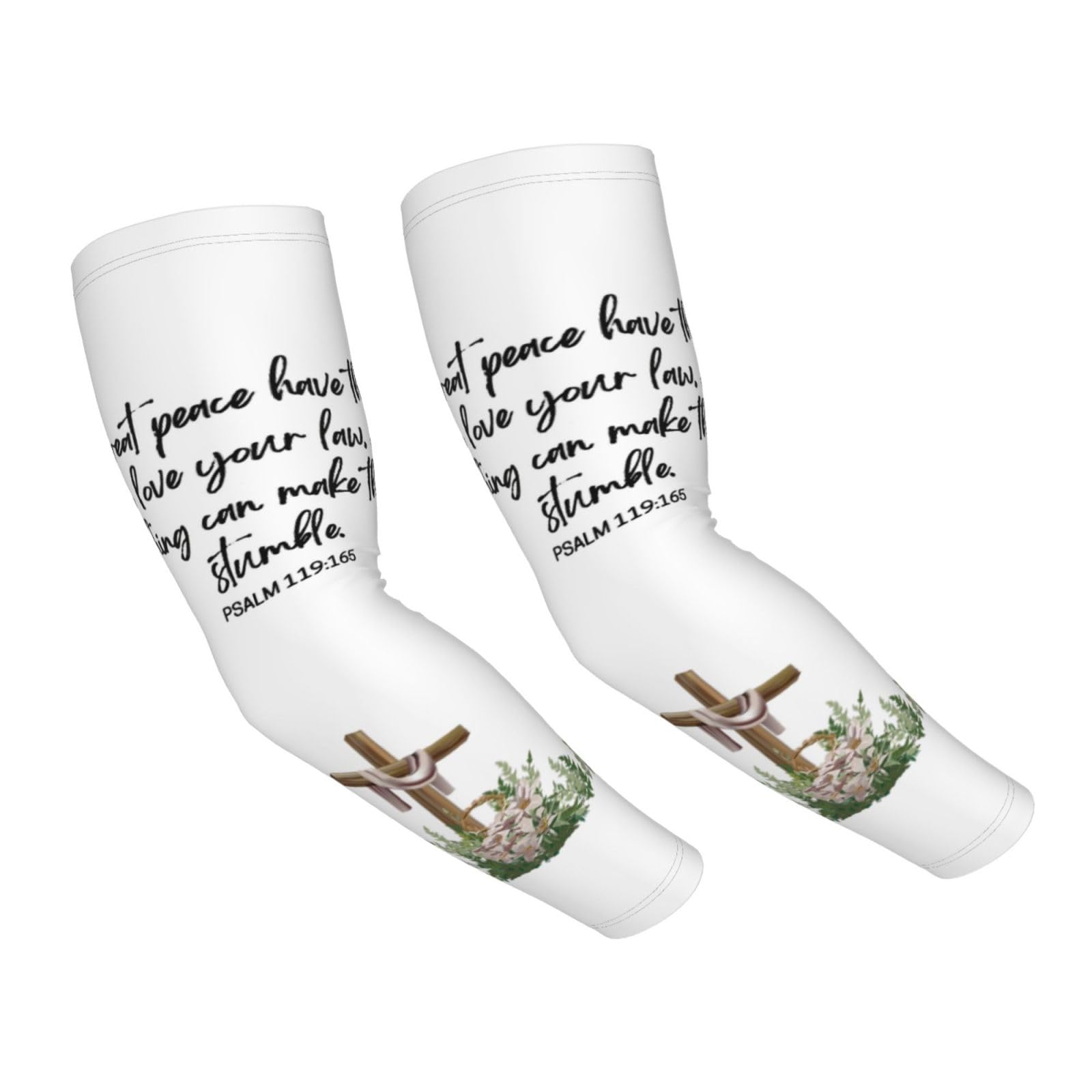 TKDYVAI Jesus Arm Cover Sleeves Bible Verses Arm Sleeves Gardening Sleeves Cross Cooling Arm Sleeve for Christian
