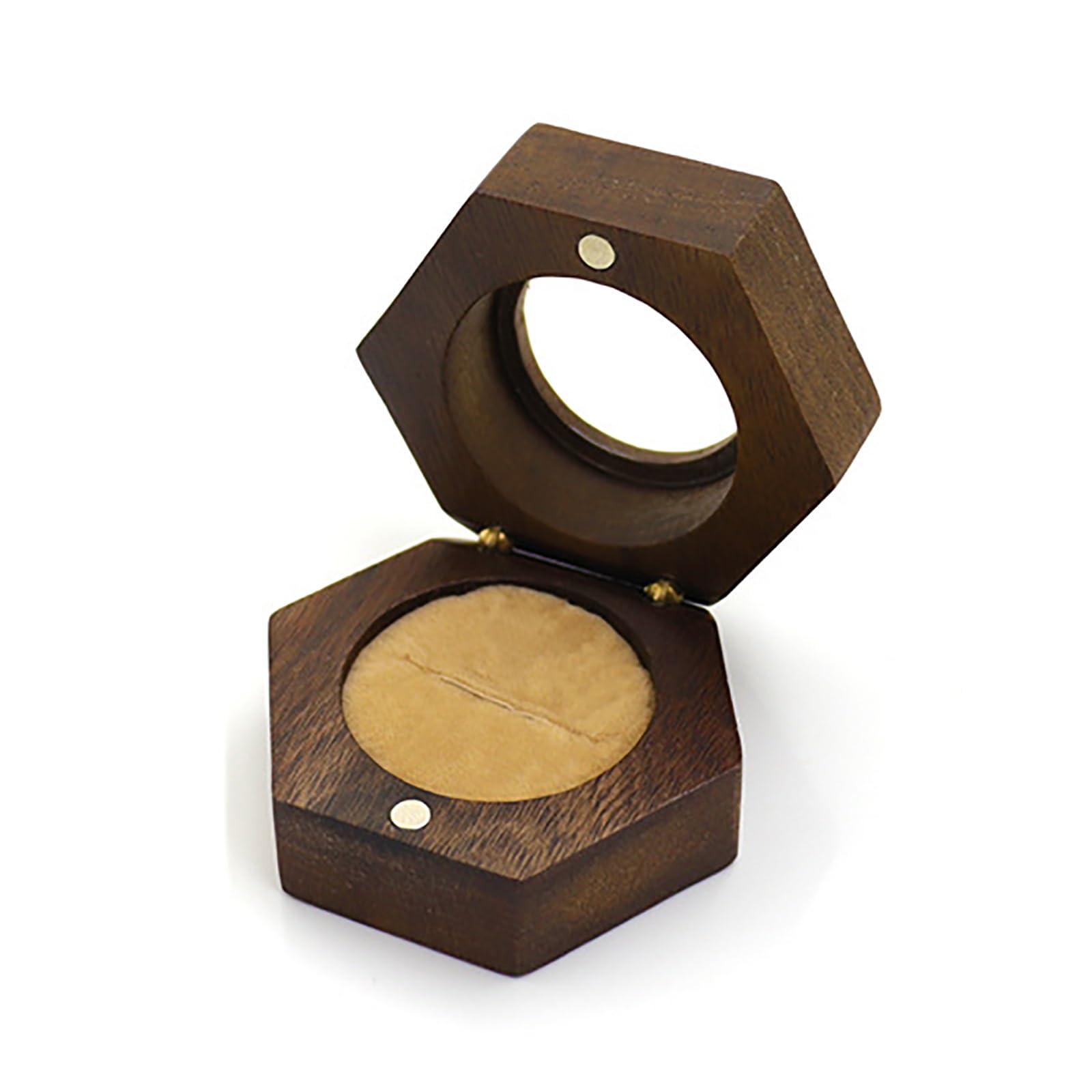 DUMRALBQE Wooden Ring Box Wooden Velvet Lined Ring Box Storage for Storage and Placement(Champagne)