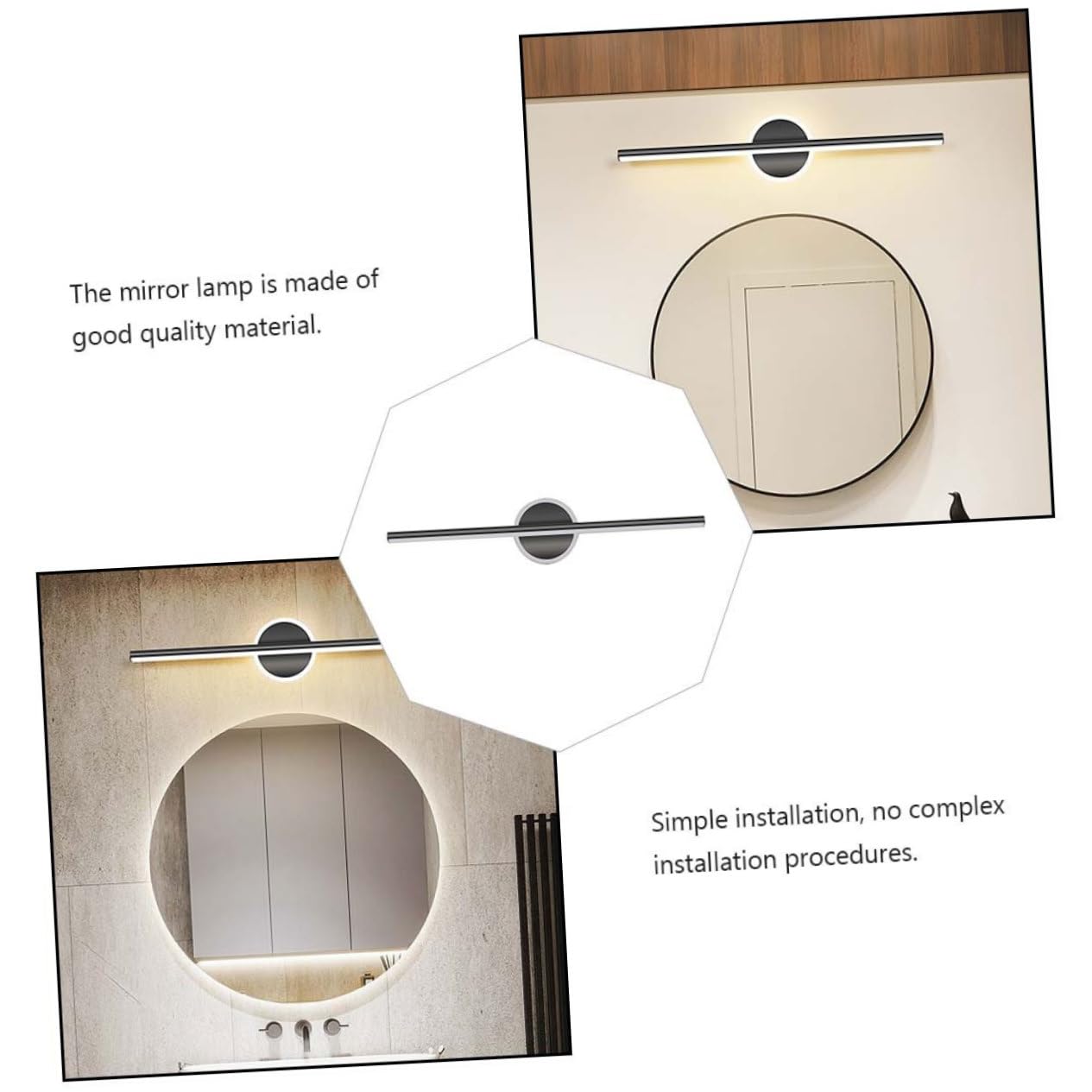 Toddmomy Lampada da Specchio per Illuminazione Specchiera LED Bagno Moderna in Alluminio e Ferro Installazione Semplice Verticale o Orizzontale Elegante
