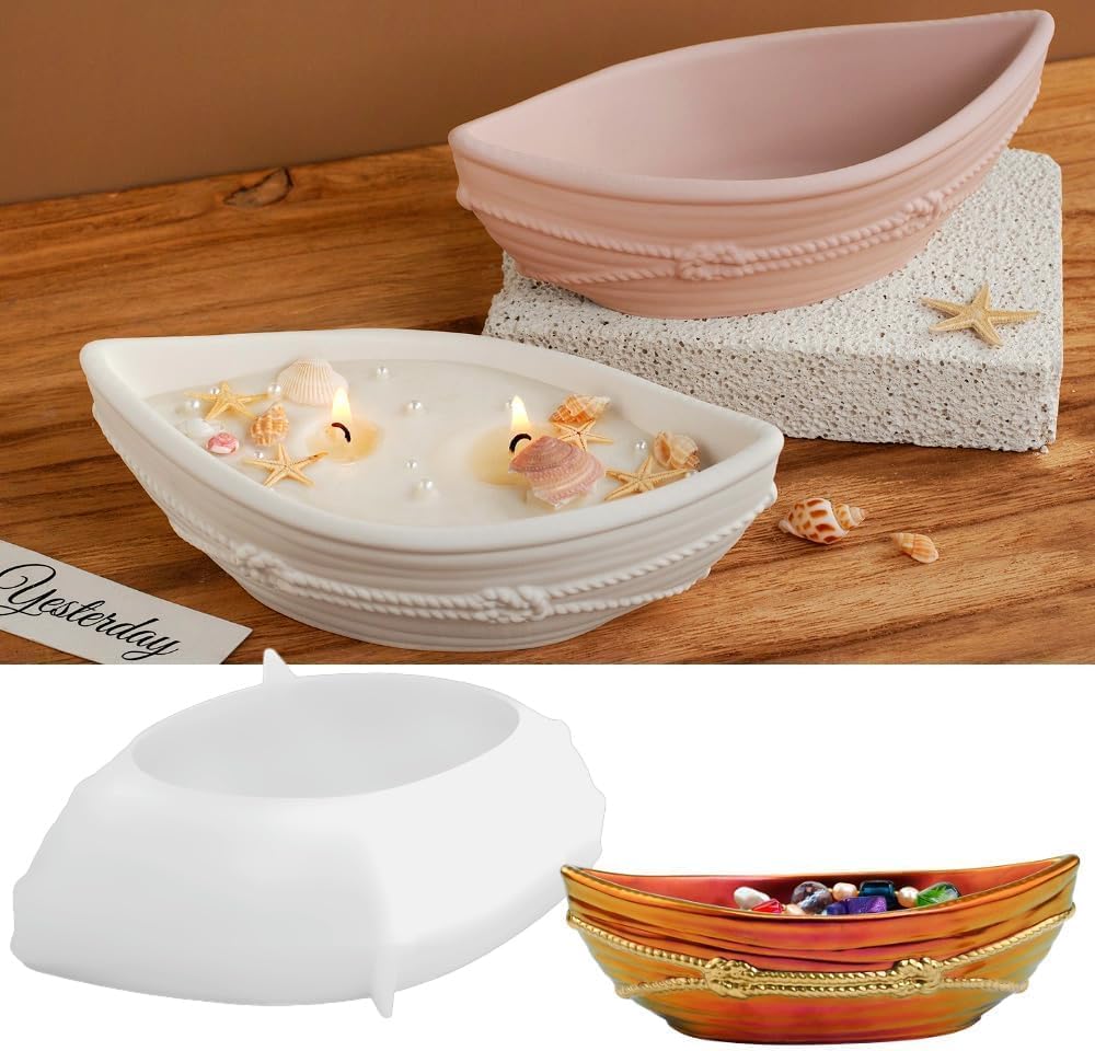 53 Arts Boat Shape Silicone Mold for Candle Holder | DIY Resin Casting Mold for Tray, Tealight & Votive Candles – Reusable Silicone Craft Mold-picture-10