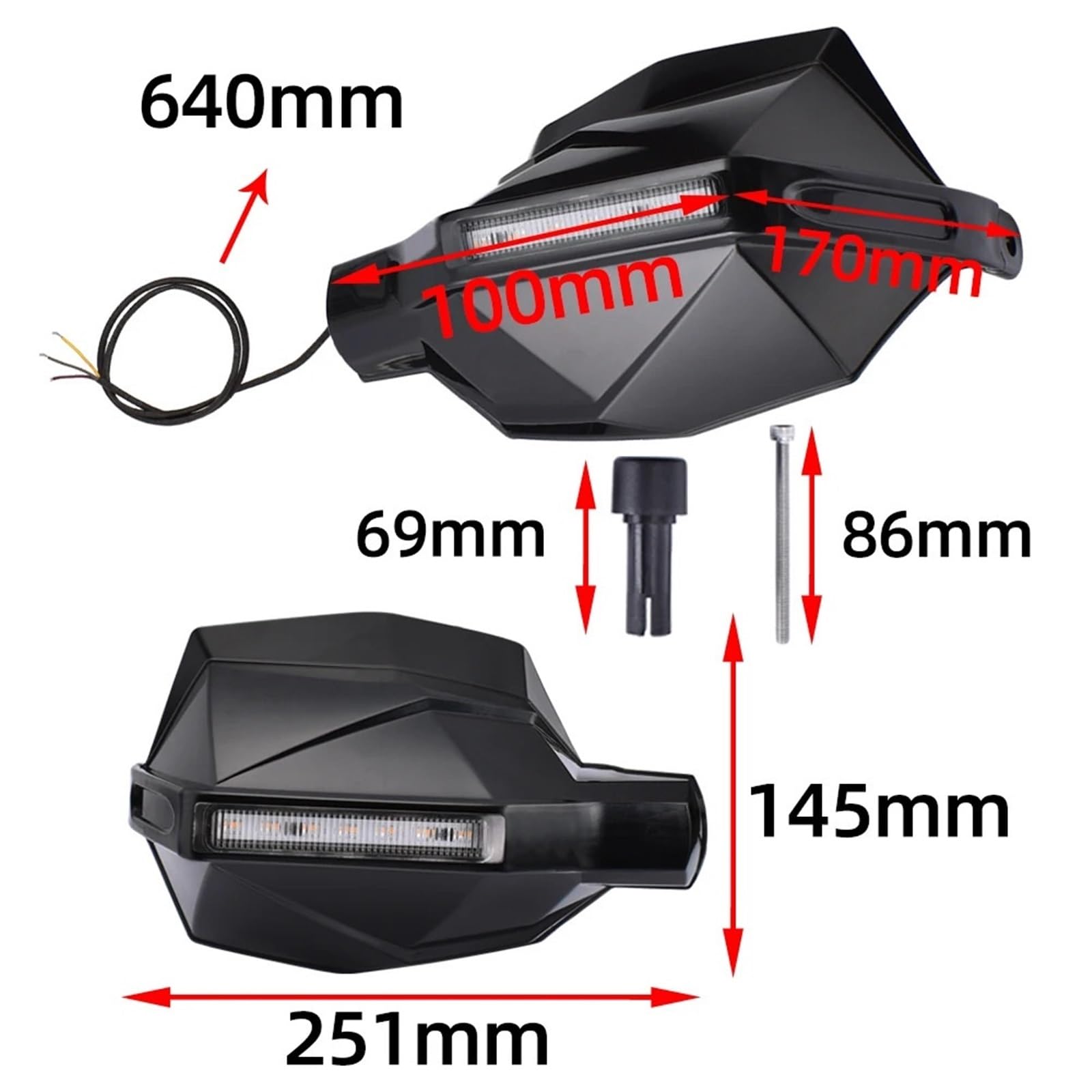 Osłony dłoni motocyklowych Osłony dłoni motocyklowych Osłona wiatroszczelna System Proguard Guard Gear + LED do HONDA XL1000V Varadero YAMAHA Uchwyty motocyklowe