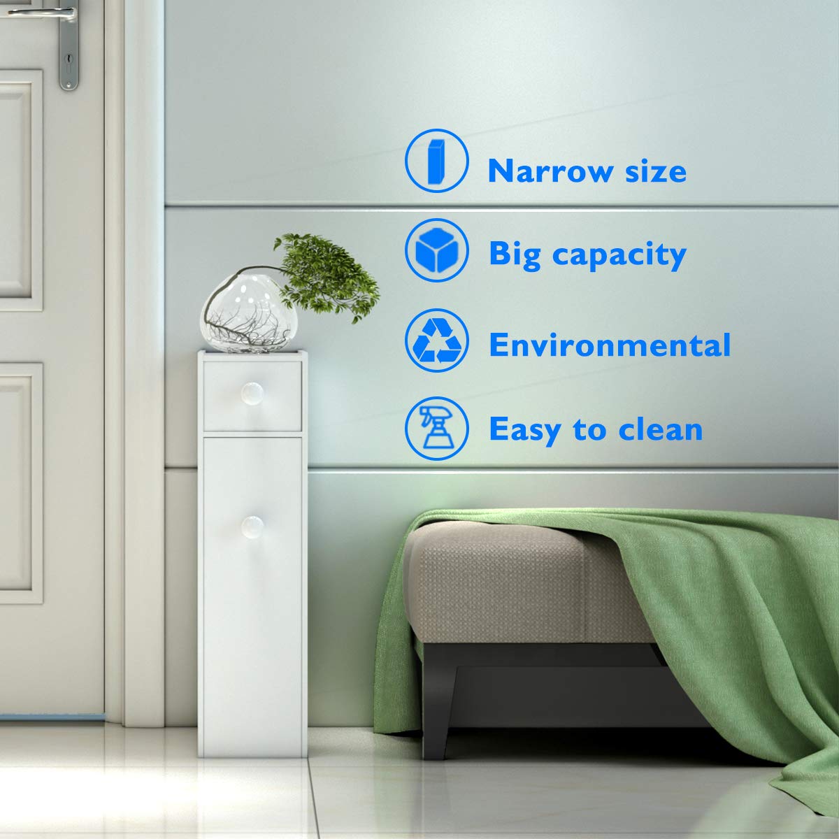 Buy Tangkula Slim Bathroom Free Standing Storage with