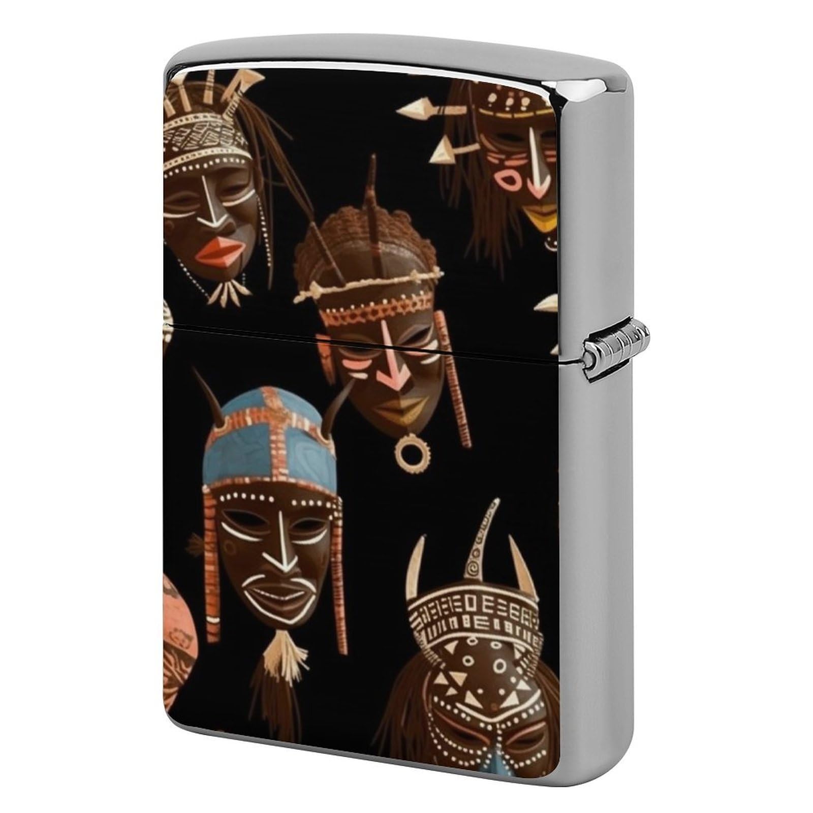 African Ritual Ethnic Tribal Lighter Cover for Men, Personalized Lighter Case for Birthday Gift, Flip-Top Lighters Protective Cover, Portable Lighters Shell for Outdoor, Travel
