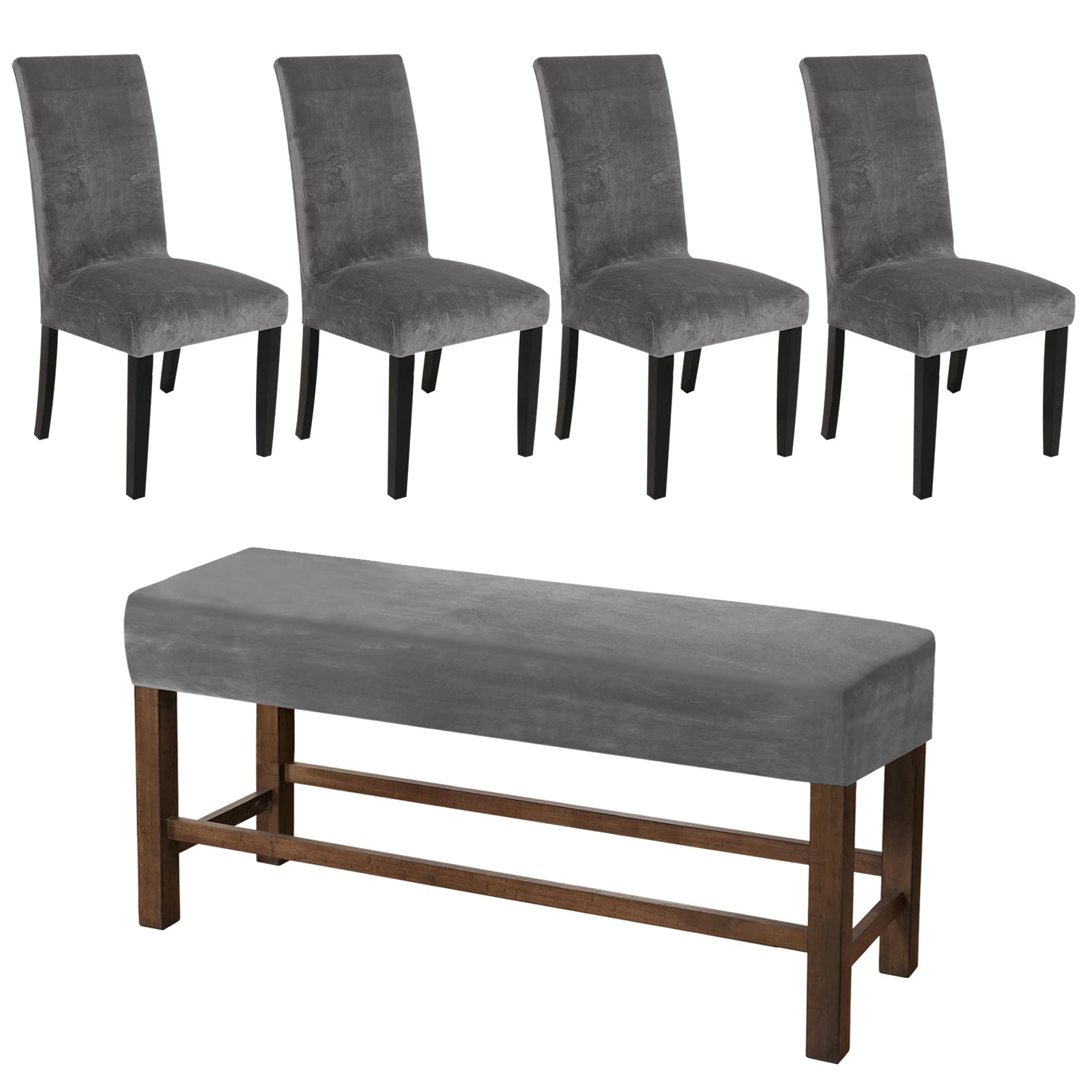 Dining Chair Covers Set - Parsons Chair Slipcover -17