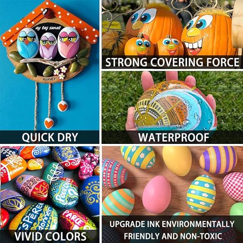 Image of Amitasha 24 Colors Acrylic Markers Paint Pen Set, Premium Acrylic Pens for Wood, Canvas, Stone, Rock Painting, Glass, Ceramic Surfaces, DIY Crafts Making Creative Art Supplies