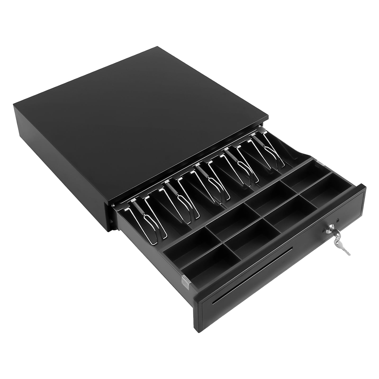 Cassetto per cassa 405, robusto cassetto per banconote con 8 scomparti per monete e 5 scomparti per banconote, blocco a 3 posizioni, scomparto portamonete estraibile, per hotel, supermercato, vendita