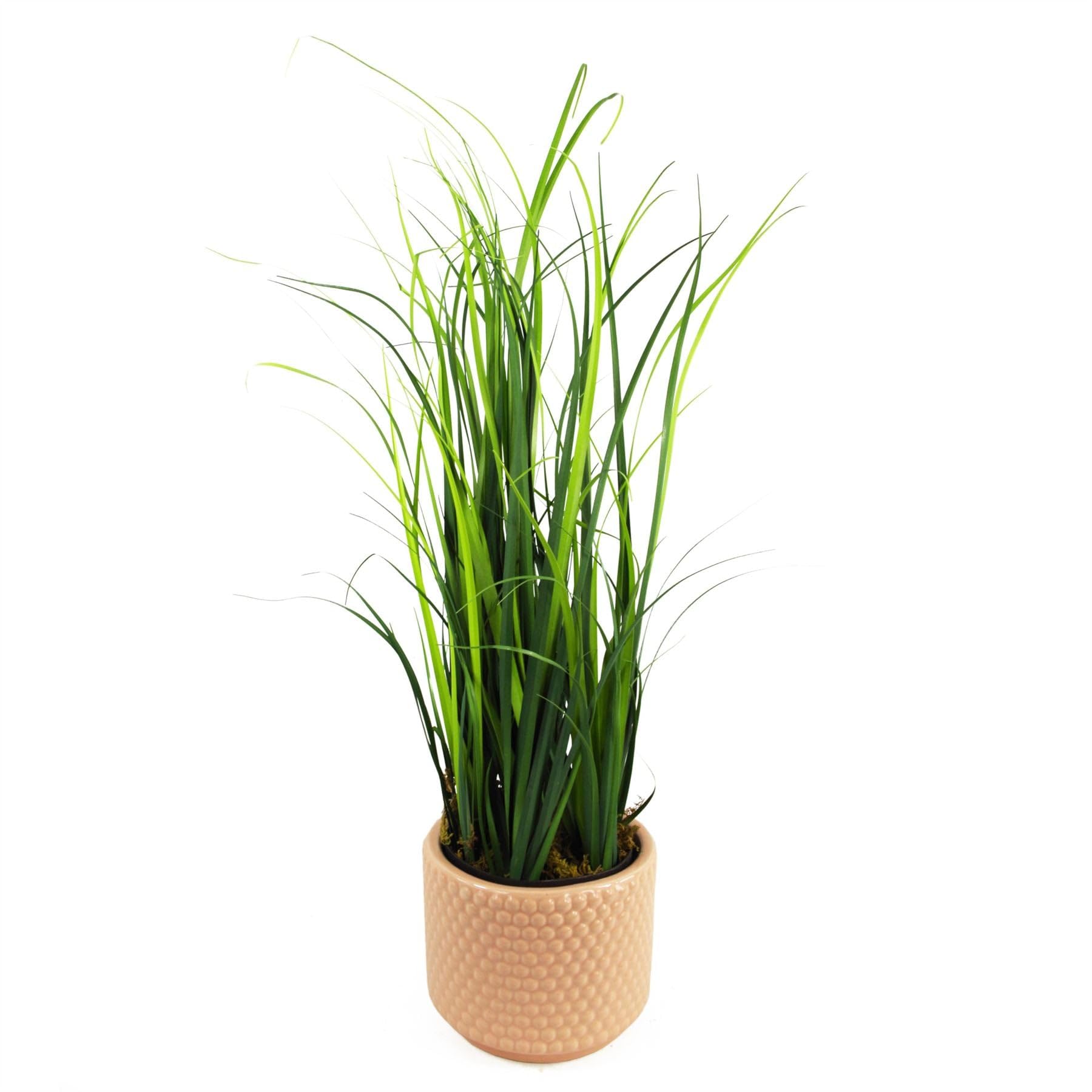 Leaf 60 cm Artificiel Grass Plant avec Peach Dusty Pink Ceramic Planter Marque