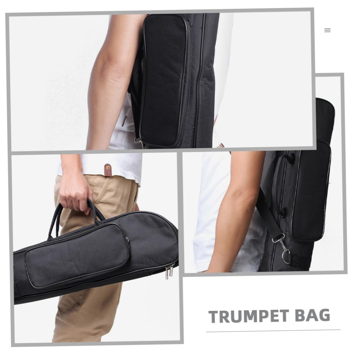 Bolsa para Trompeta Juvenil Bolsa Oxford Acolchada con Compartimentos para Instrumento y Accesorios Correa y Asa Cómodas para Transporte Seguro