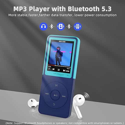 Miniatura 4 de Reproductor de MP3 con Bluetooth - Reproductor de música MP3 Bluetooth portátil, ecualizador, reproducción de punto de interrupción, barajarrepetir