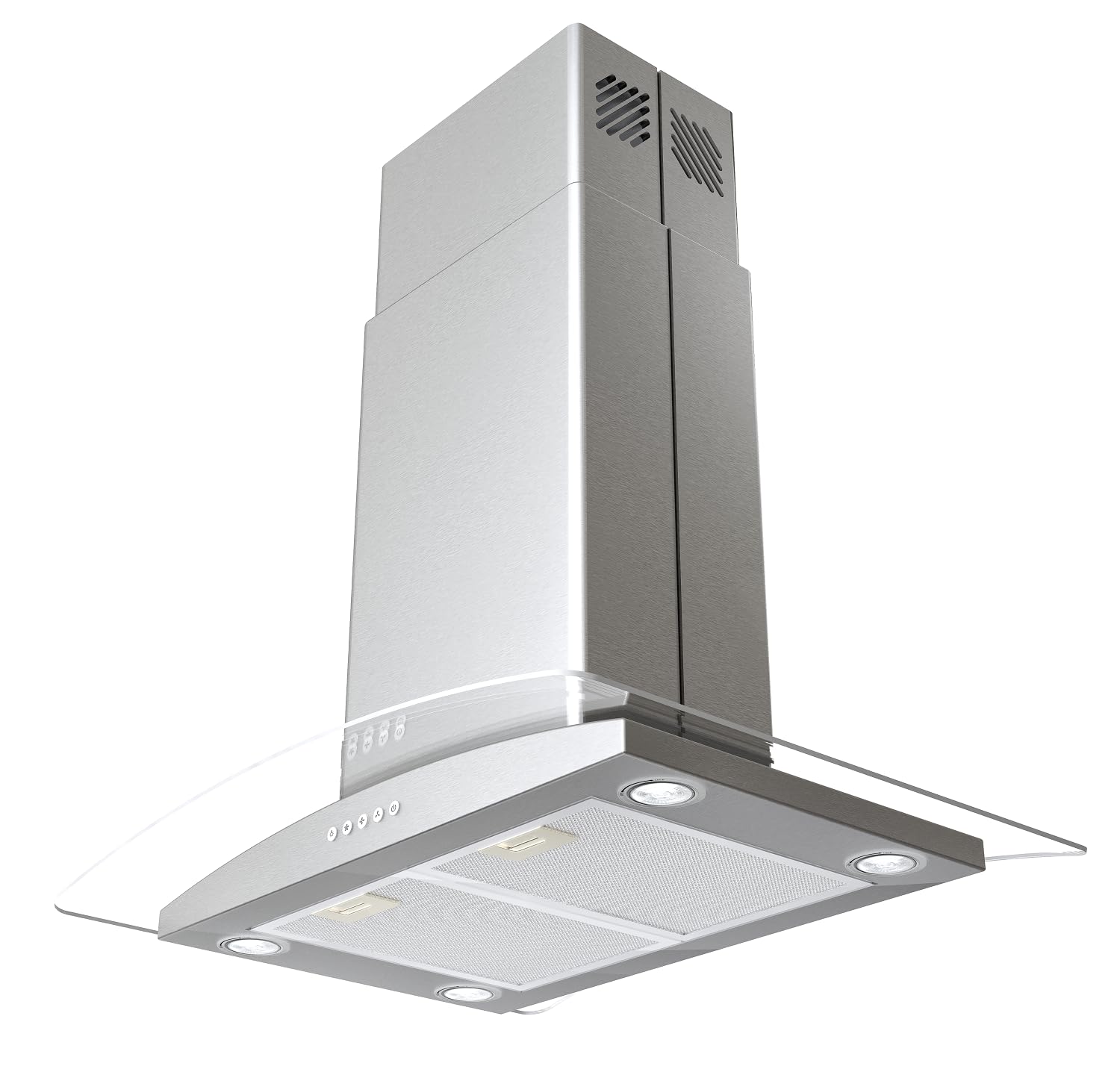 Campana extractora de cocina con luz LED de vidrio templado RH668I de 30 pulgadas | 900 CFM | Rendimiento profesional | Ventilador de escape de 3 velocidades | Conducto convertible sin 3