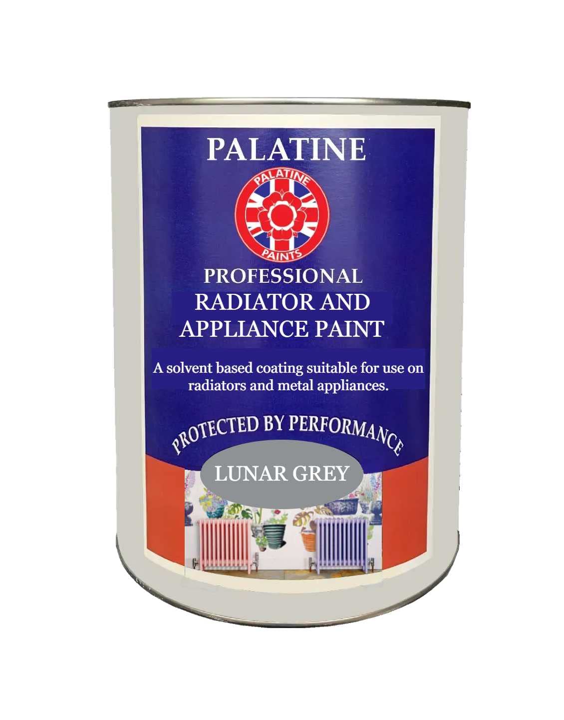 Palatine Professional Radiator and Appliance Paint - Gloss Finish - Durable and (1 Litre, RAL 7021 Black Grey)