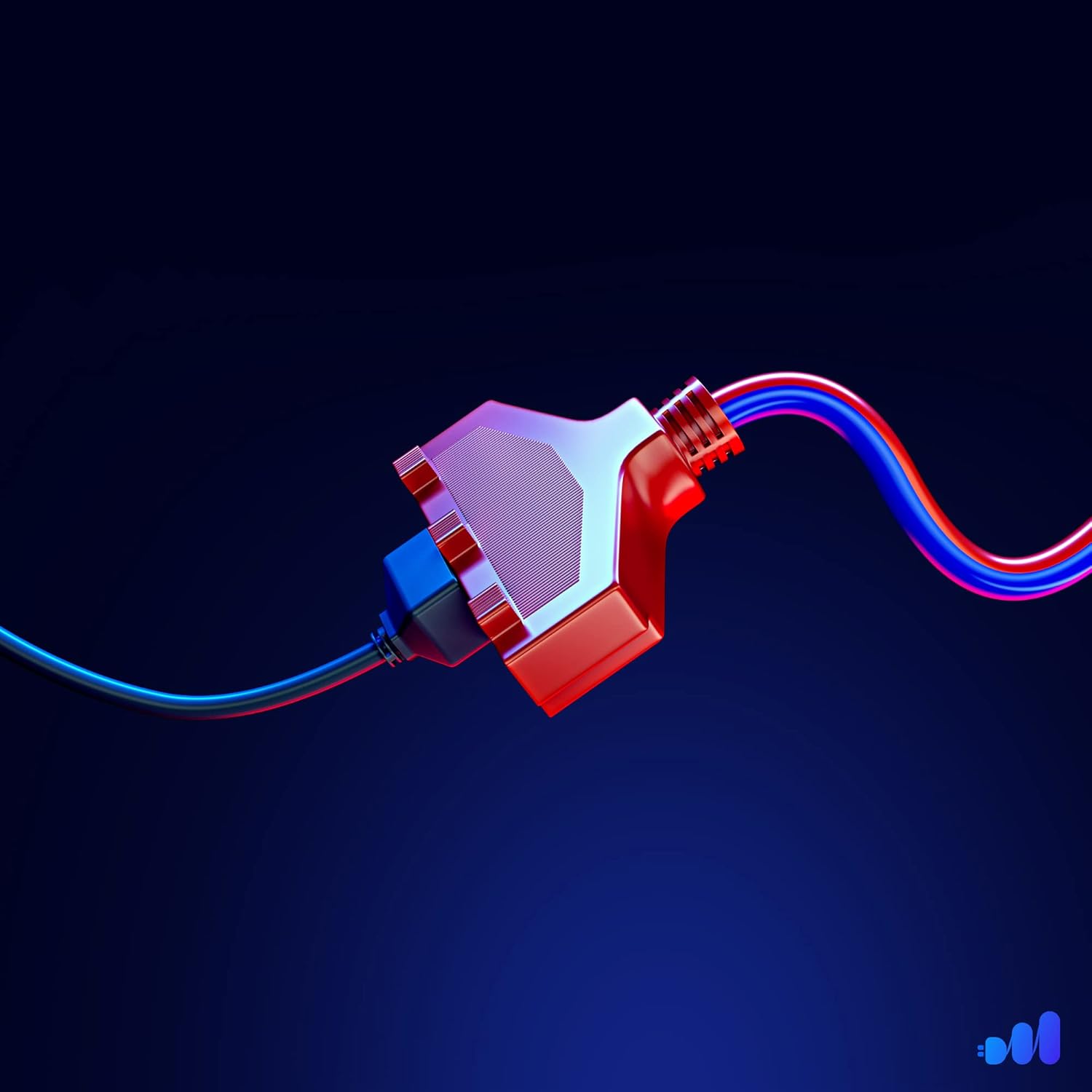 Extension Cord 15 ft, SJTW Extension Cord with Multiple Outlets, 16 Gauge (Blue and Orange) ETL Listed