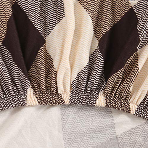 Wingback Chair Cover 2 Piece, Wing Chair Slipcover Durable Soft High Stretch, Spandex Sofa Cover Furniture Protector Machine Washable Removable For Living Room Bedroom (Beige Stripe) #TOP6