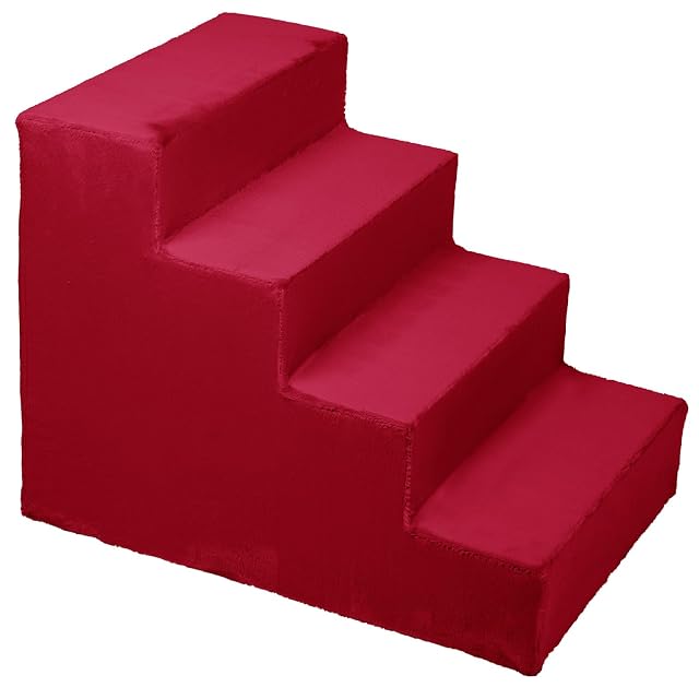 MG Design Escalera para Mascotas de Rojo - 4 peldaños