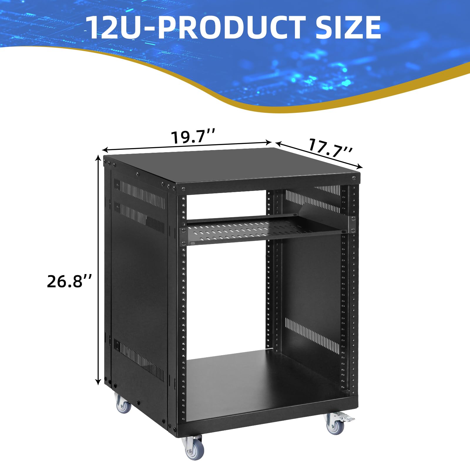 Portable Server Rack 12U Portable Rolling Server Rack With Casters ...