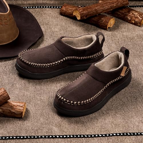 Zizor Men's Moccasin House Shoes Slippers Indoor Outdoor3