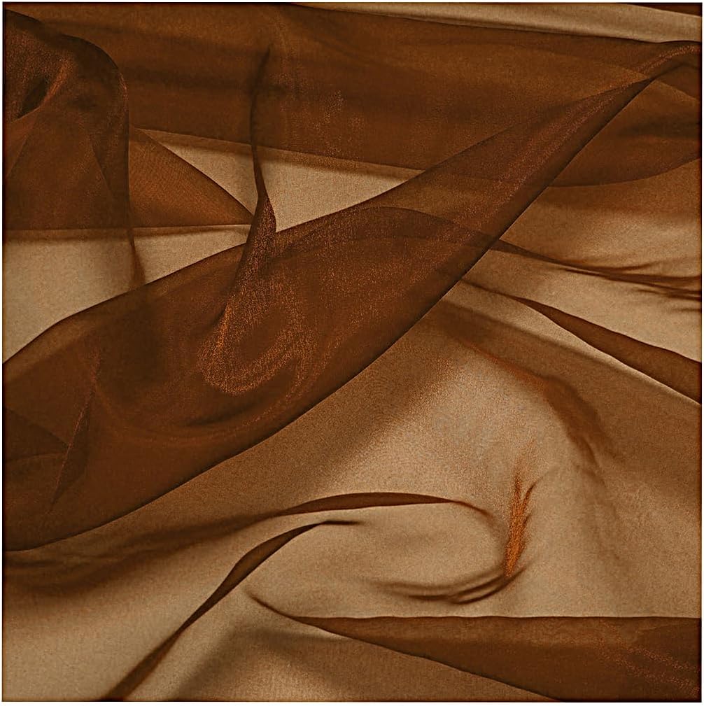 mds Pack of 35 Yards Long Bridal Solid Sheer Organza Fabric Bolt for Wedding Dress, Fashion, Crafts, Decorations, backdrop, Christmas Craft Supplies, Silky Shiny Organza Fabrics 44” Wide- Bronze