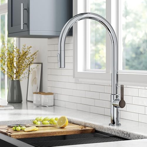 Miniatura 194 de Kraus KPF-2820MB OLETTO SOLA MANEJO DE COCINA DE COCINA DOWN DOWING, 17 PULGADA, NEGRO MATE Mate negro,Negro / acero inoxidable negro sin