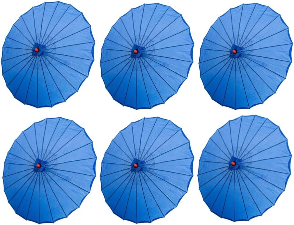 THY COLLECTIBLES Set of 6 Kid's Size 22" Japanese Chinese Umbrella Parasol for Wedding Parties, Photography, Costumes, Cosplay, Decoration and Other Events