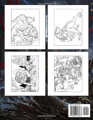 Independently Published Joy!, Rainbow Werewolf Coloring Book: Scary Werewolves Color Illustrations thumb #1