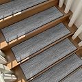 Deerly Linen Stair Treads Non Slip 10pcs Comfortable Stair Runner for Wooden Steps Peel and Stick Stairs Carpet Treads Indoor Staircase Covers Mat with Self-Adhesive Backing 8"X30" Black White