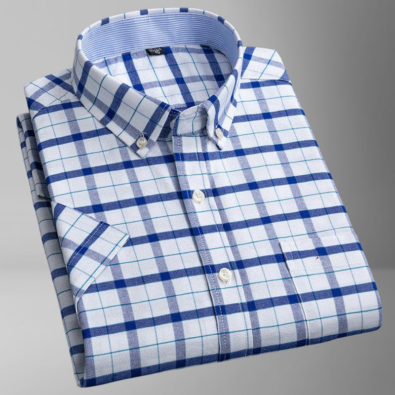 Chemise décontractée à manches courtes coton Oxford léger