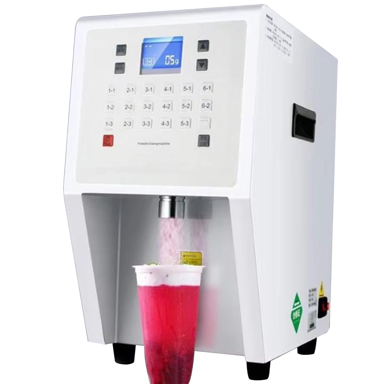 YXYLJOZ Commercial Automatic Powder Dispenser Machine, 3.5L Quantitative Powder Quantifier for Sugar, Coffee, Cocoa, Milk with 17 Memory Buttons