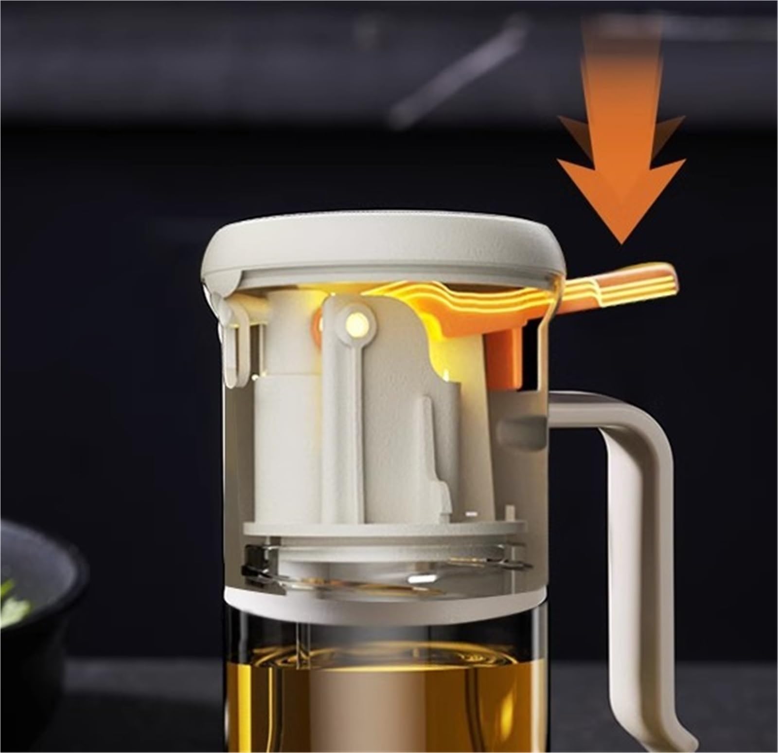 Cocina Dispensador De Aceite Dispensador De Aceite De Oliva De Vidrio For El Hogar De 2 Piezas Sin Aceite For Freidora De Aire, Olla Rociadora De Aceite For Barbacoa Pulverizador Aceite Spray