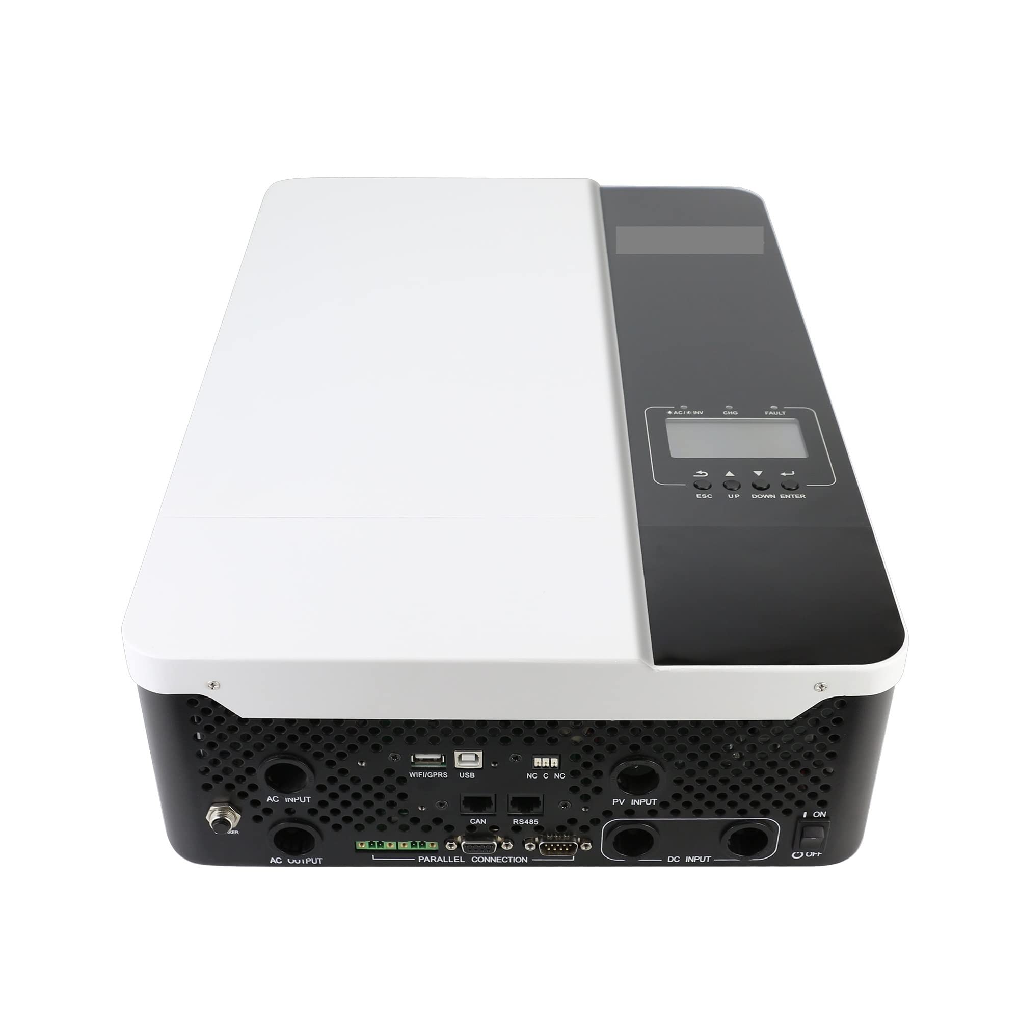 Onduleur Solaire Hybride 5kw, 48V, 230V, 100a, Onde sinusoïdale Pure, Hors réseau, Peut fonctionner sans Batterie (Color : 5000w with WiFi, Size : 48V-220-240V)