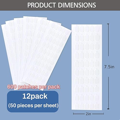 Miniatura 2 de 600 masillas adhesivas de doble cara con lengüetas para tirar, 0.31 x 0.51 pulgadas, impermeable, extraíble, adhesivo adhesivo para pared, figura,