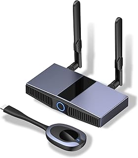 GUSSLM Wireless HDMI Transmitter and Receiver, Wireless HDMI Extender Kit, HDMI Dongle Adapter Support 4K@30Hz,Support 2.4/5GHz for Streaming Video/Audio from Laptop, PC, Smartphone to HDTV/Projector