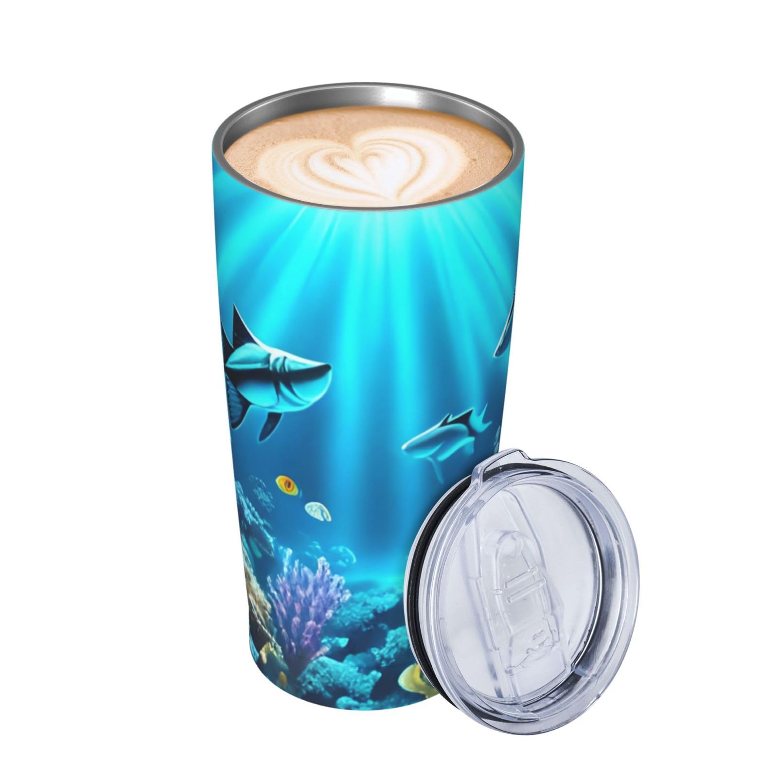 Tazza Termica In Acciaio Inox 590 Ml – Con Coperchio Sigillabile E Immagine Parapendio, Ecologica E Portatile