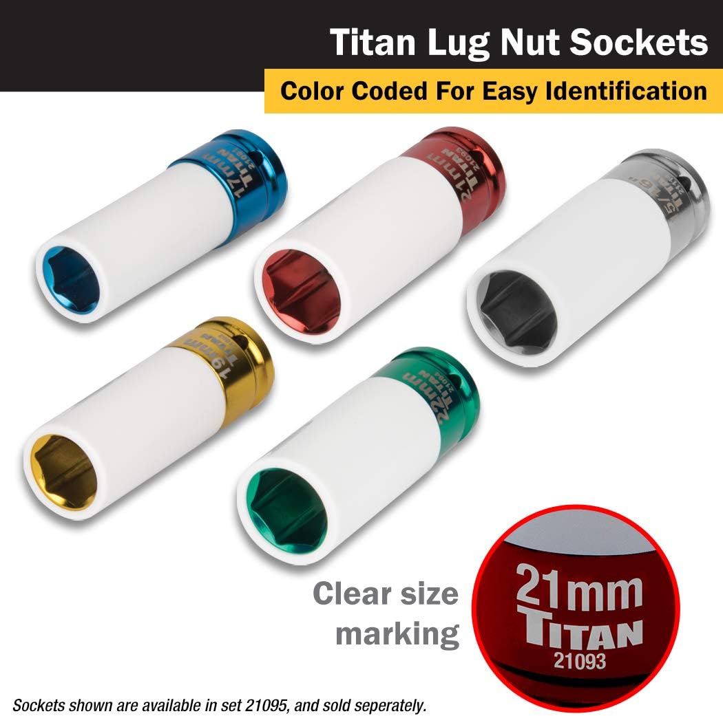 Titan 21093 1/2-Inch Drive x 21mm Non-marring Impact Deep Lug Nut Socket - Image 4