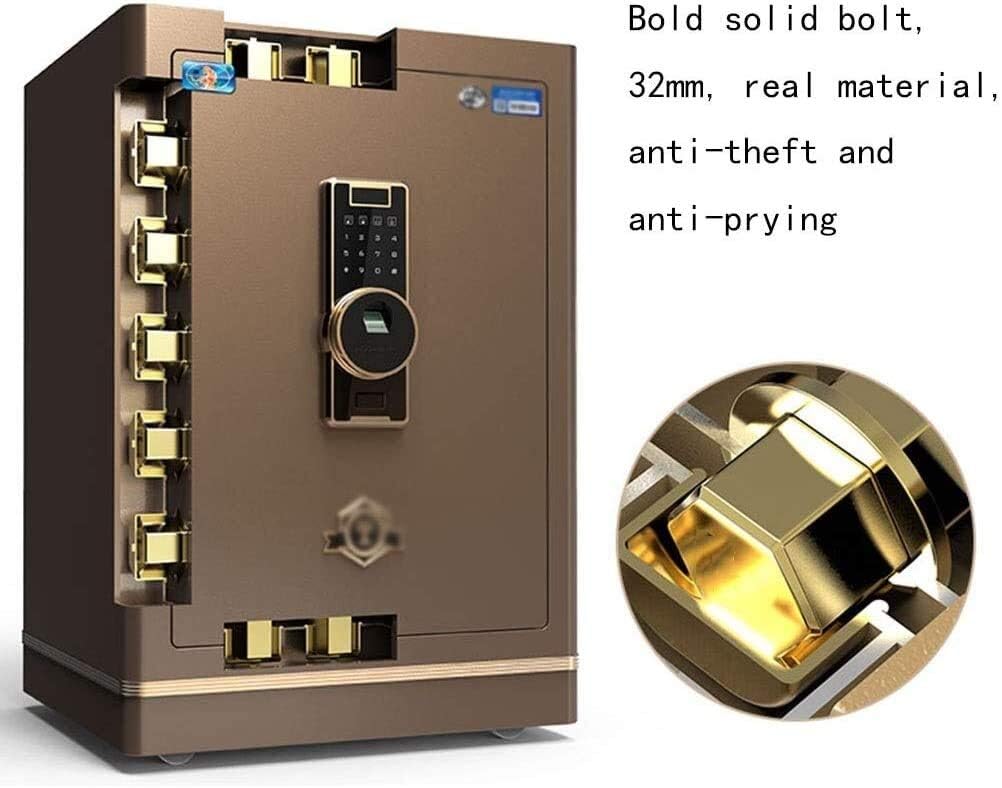 strongbox and Durable Fireproof Waterproof Wall Home 50cm Fingerprint Password Office Bedside Security All-Steel Anti-Theft Safe Cabinet Safes n Cash Use Storage